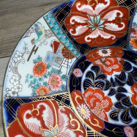 Japanese Imari Enameled Floral and Phoenix Porcelain Charger Late Meiji Era 有田焼 - Picture 3 of 8